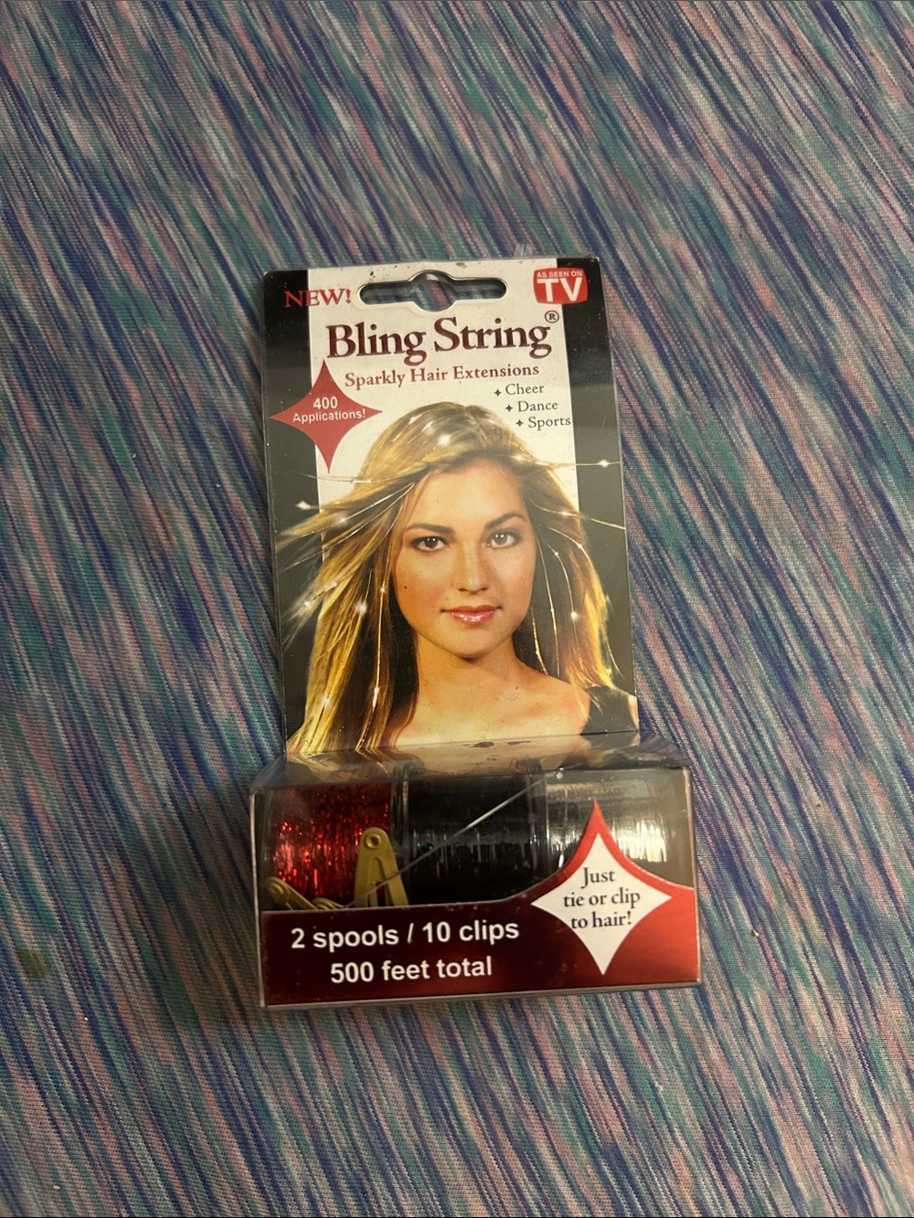 Sparkly Hair Extensions - Red & Black